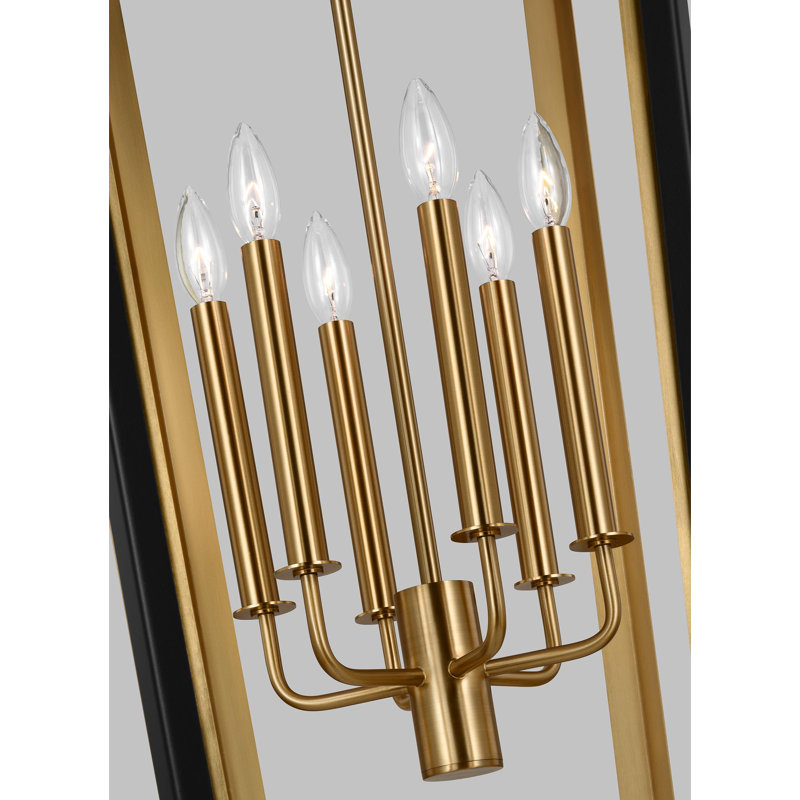 Curt 6 - Light Chandelier, Midnight Black/Burnished Brass