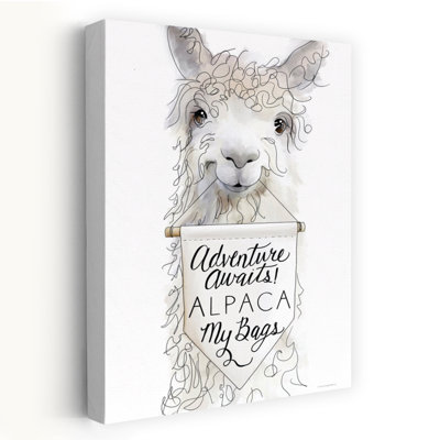 Alpaca My Bags Abstract Whimsical Contemporary Art