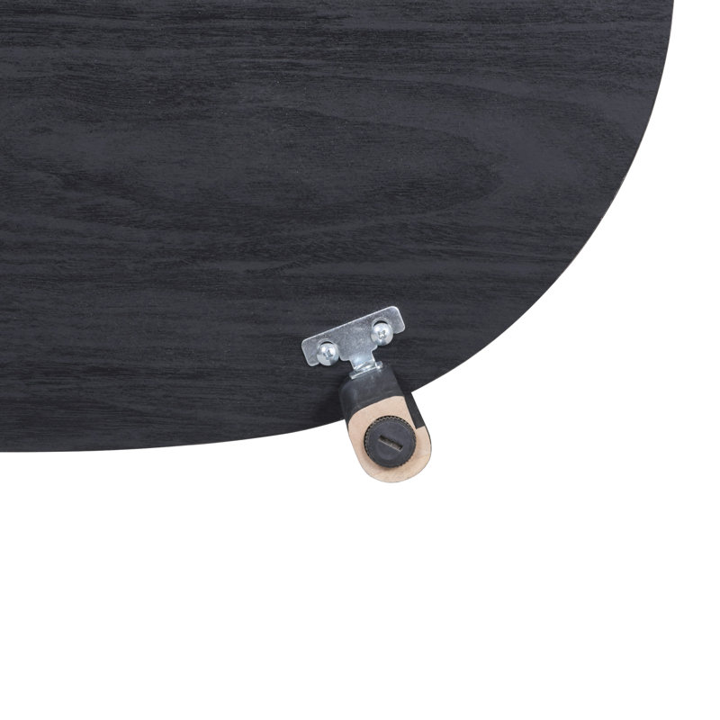 Acelyn Tambour Nightstand/Side Table, Black