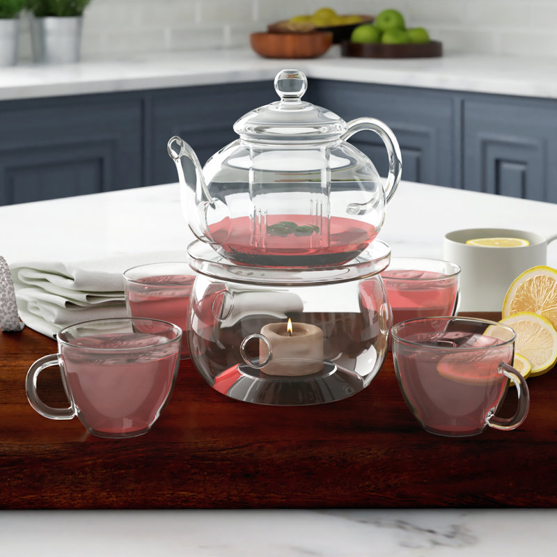 Winston Porter Gaughan 27oz. Glass Teapot