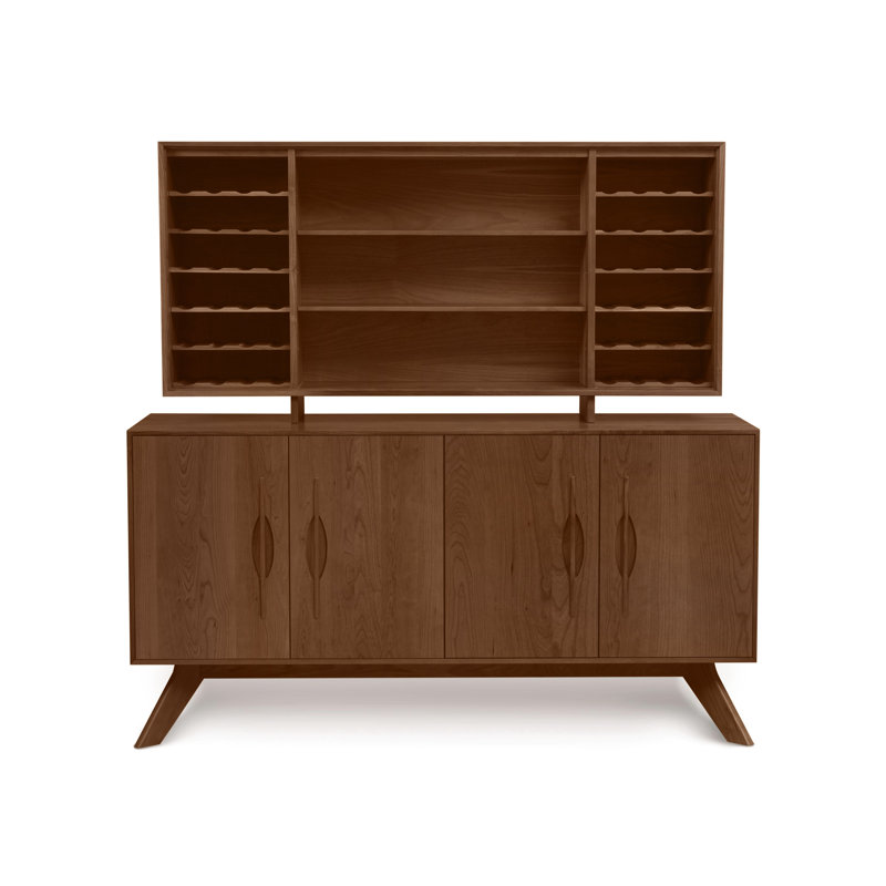Catalina 60'' W Solid Wood Dining Hutch, Saddle Cherry