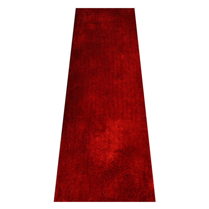 Sophy Hand Tufted Shag Polyester Eco-Friendly Area Rugs - Runner, Red Color, Plain Solid Design, High Pile Thick Handmade Anti Skid Area Rugs for Living Room, Bed Room