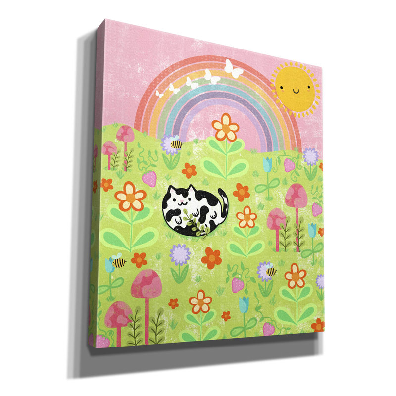 Toile épique Graffiti «Frolicking Cat» par Club Daydream, 26 po x 30 po, H 30 po x l 26 po