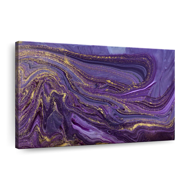 Mauve abstrait - reproduction sur toile tendue, H 8 po x l 12 po x P 1 po