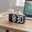 White Electric Bedside Alarm Clock, Large Dimmable Display, USB Charging Volume Adjustable Dual-Scene-1174703511