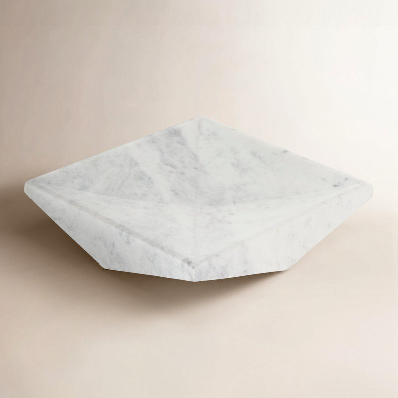 Lucien And Grey Marble Square Geometric Tray, 2.15" H x 10" W x 10" D