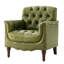 Fauteuil en cuir véritable capitonné Annja-121845630