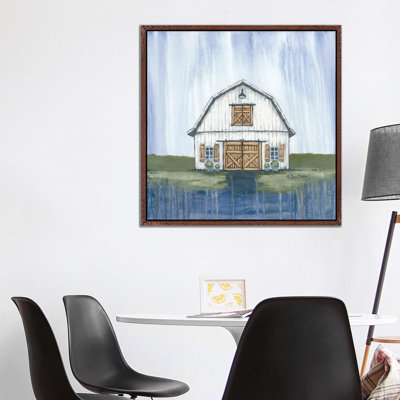 White Garden Barn by Sara Baker - Painting on Canvas