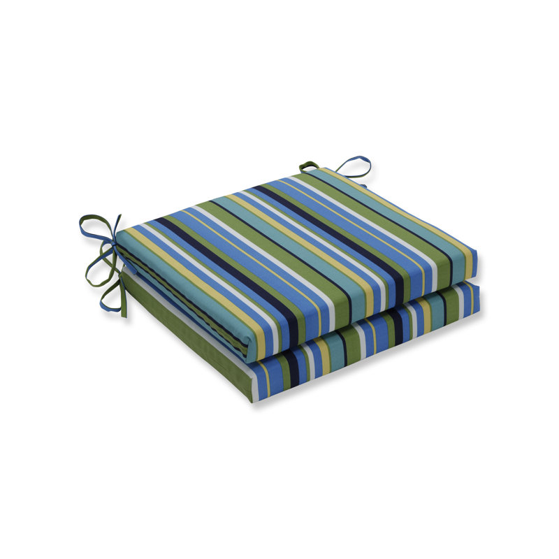 Coussin de chaise de salle à manger d’intérieur/d’extérieur, Bleu / noir