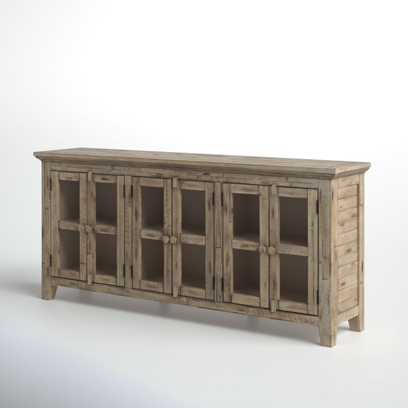 Buffet en bois d'acacia massif Knorr, Gris patiné