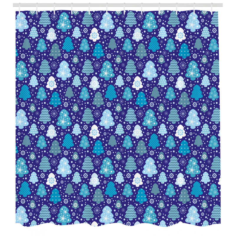 Winter Shower Curtain Set + Hooks, 70" H x 69" W