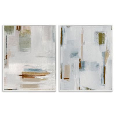 Sophisticated Soft Abstraction 2 PC Framed Giclee Art Set by Susan Jill