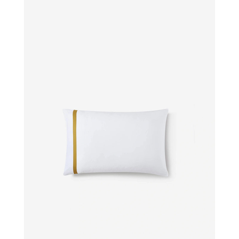 Frame Pillow Case Set, White/Gold, King / Cal King Pillowcases