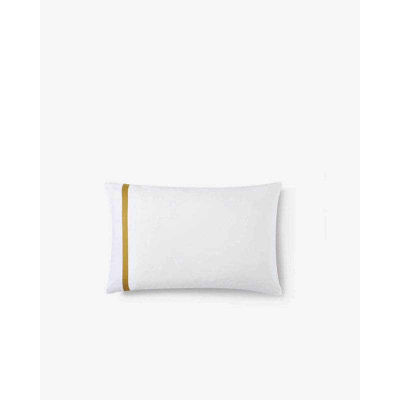Frame Pillow Case, Standard Pillowcases, White/Gold