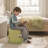 Geometric Comfort 14" Wide Upholstered Plush Ottoman Round Pouf Stools Footrest Hand-Holding Fun Seating Cushion Compression-274818036
