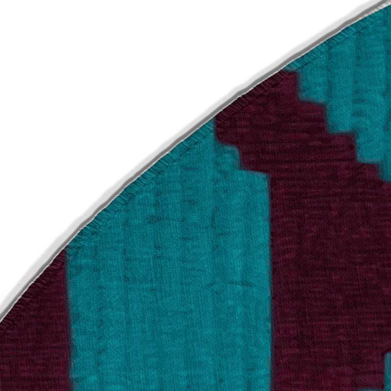 Trellis Purple Indoor and Outdoor Area Rug, Round 5'
