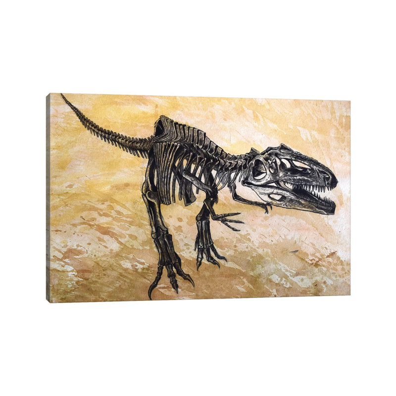 Giganotosaurus Dinosaur Skeleton by Harm Plat - Wrapped Canvas Gallery-Wrapped Canvas Giclée, 30.48cm H x 45.72cm W
