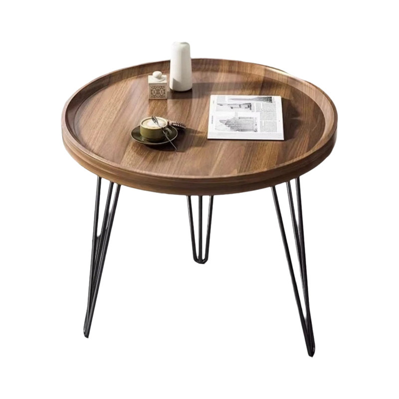 Solid Wood Tabletop Single-Seater Coffee Table, Brown