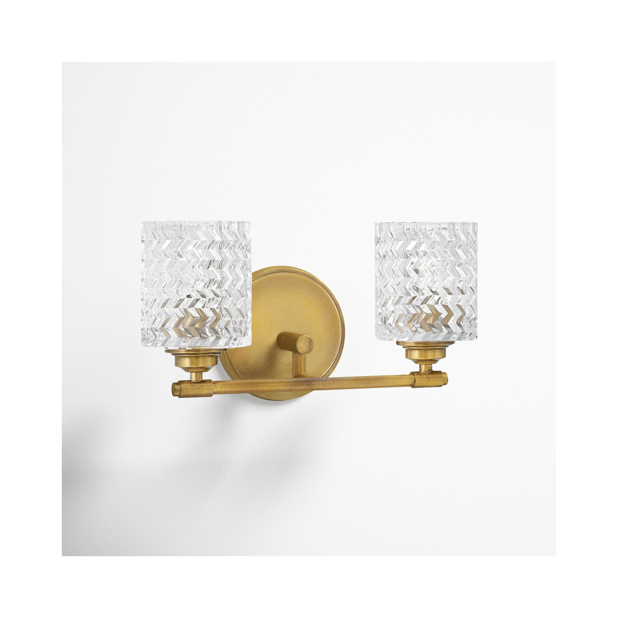 Shannon 2 Light Dimmable Vanity Light, Heritage Brass