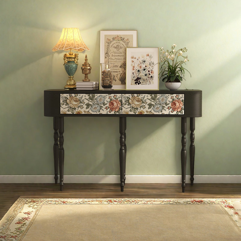 Élégante console en bois à pieds hauts, H 31,5 po x l 47,24 po x P 15,75 po