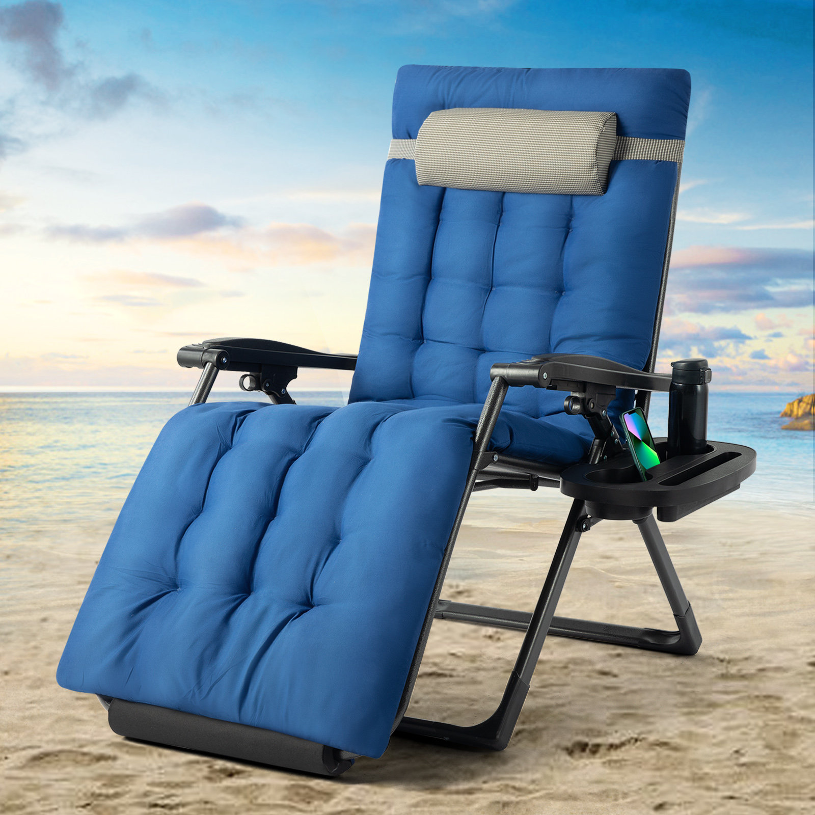 Padded Portable Sun Lounge BOZTIY Outdoor Lounge Chairs 28
