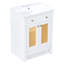 Meuble-lavabo de salle de bain avec lavabo simple, repose-pieds coulissant et 2 portes
