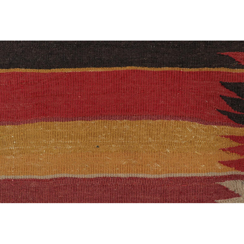 Wool Striped Area Rug in Red/Yellow/Blue