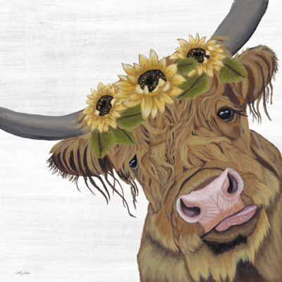 Ask Ask, tournesol Highland sur toile par Ashley Justice, reproduction