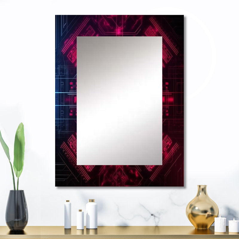 «Three Eye Chakra Mystical Circle» - Christianisme, miroir décoratif, miroir mural traditionnel, impression sur métal
