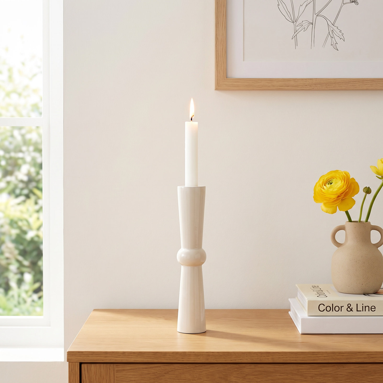 Paulding Aluminum Pillar Candle Holder, 10" H x 2" W x 2" D