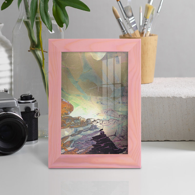 Paysage de Monet, impression encadrée sur papier, H 8 po x l 6 po x P 1 po, Rose