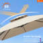 9' x 12' Heavy Duty Outdoor Large Double Top Offset Square Parasol, Canvas Material, Premium Fabric, With Base,Beige-112902229