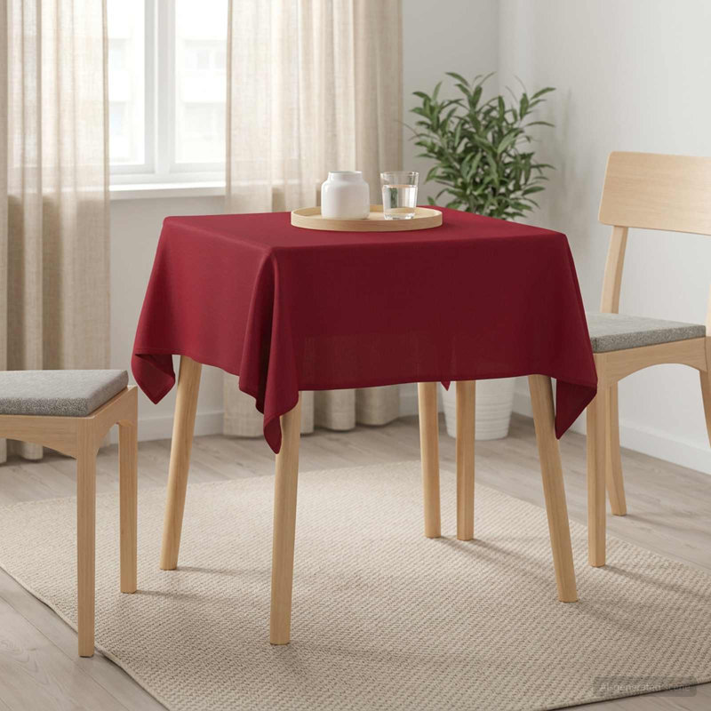  Table Cloth Tablecloth Dining Cover Kitchen Living Room Polyester Decor, Wine Red, 5
