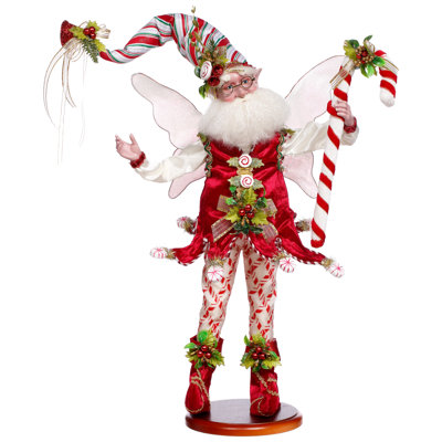 Candy Cane Fairy On Base - 20 Inches