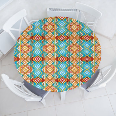 East Urban Home Bohemian Fitted Round TableclMulticolor 87052