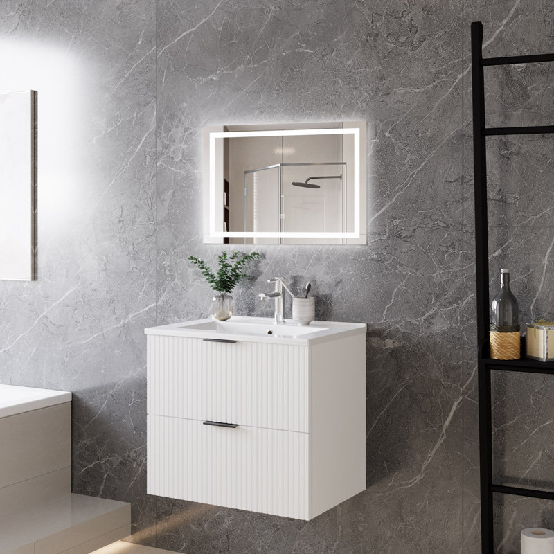 600mm Single Bathroom Vanity with Integrated Ceramic Basin