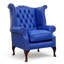 Upholstered Full Grain Leather Wingback Chair