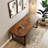Solid wood brown desk, rectangular executive desk-1762941679