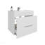Meuble-lavabo à une porte Hatta, deux tiroirs et tablette ouverte, quincaillerie incluse, blanc-1460167360
