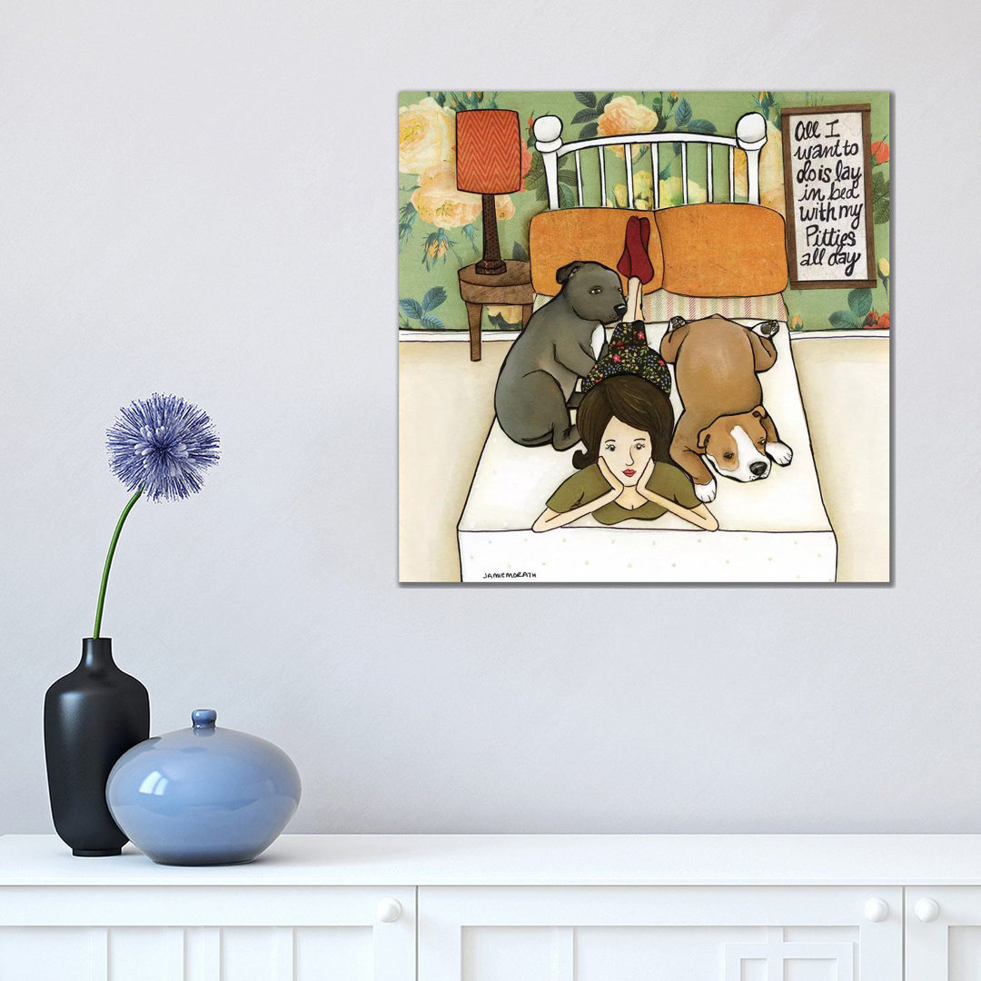 Pitties All Day by Jamie Morath - Print on Canvas