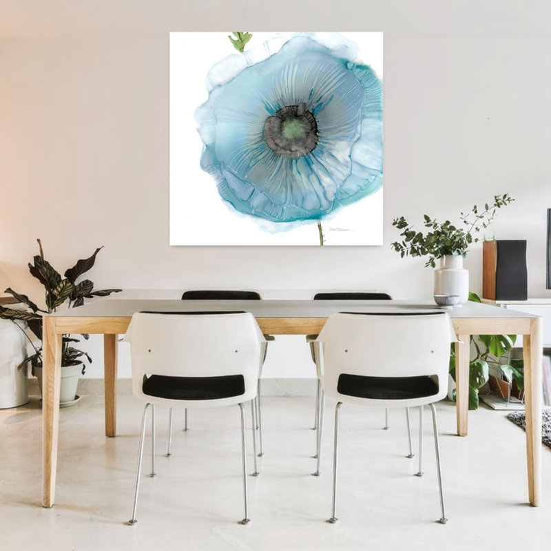 Art mural abstrait irisé bleu coquelicot II, H 36 po x l 36 po