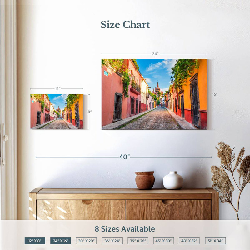 Harpa, pittoresque rue San Miguel, H 16 po x l 24 po