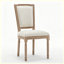 Ensemble de 2 chaises de salle à manger en lin beige ferme, structure en bois massif avec dossier large