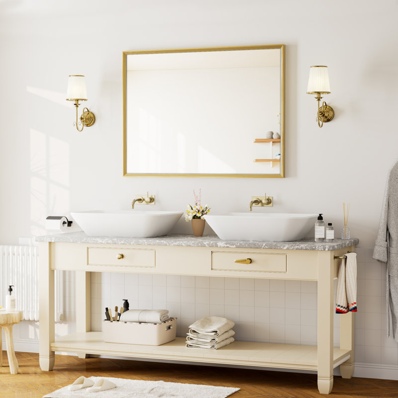 Miroir de salle de bain, Doré, 30''×40''