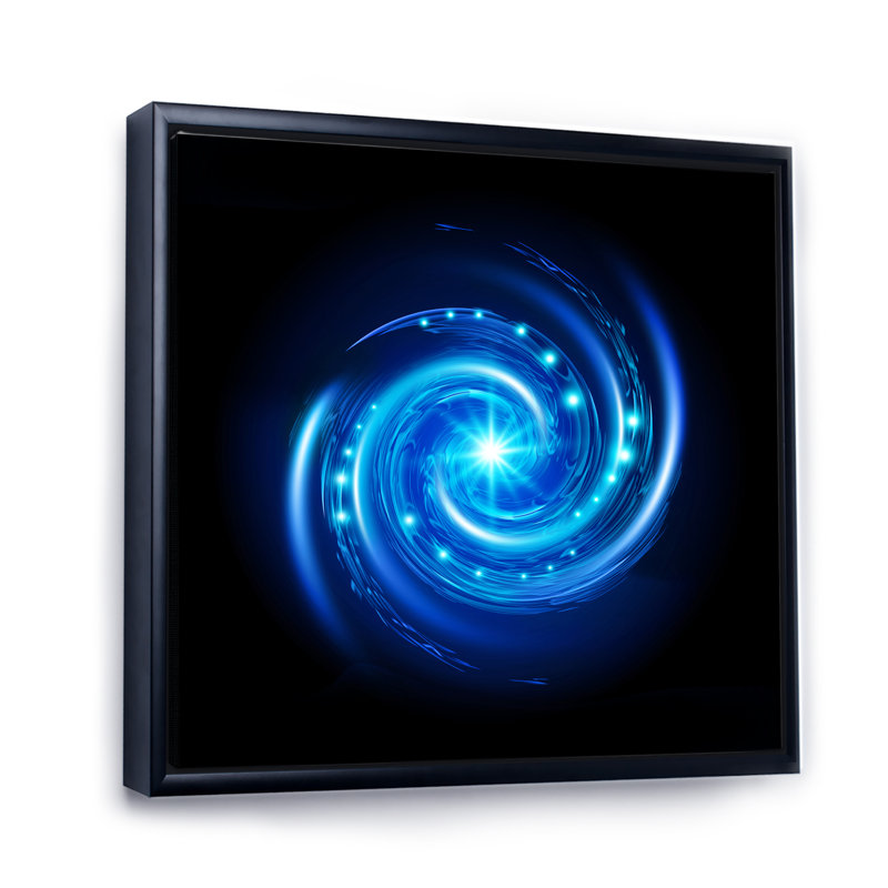 Vortex spirale bleu - On, H 16 po x l 16 po x P 1 po, Toile avec cadre flottant noir