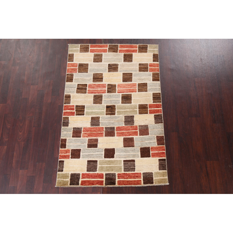 Tapis géométrique en laine Gabbeh Kashkoli