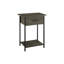 Table d'appoint à 2 niveaux avec tiroir de rangement - table d'appoint contemporaine en métal noir pour le salon, petite table basse avec tablette inférieure et plateau en stratifié bronze foncé-37332179