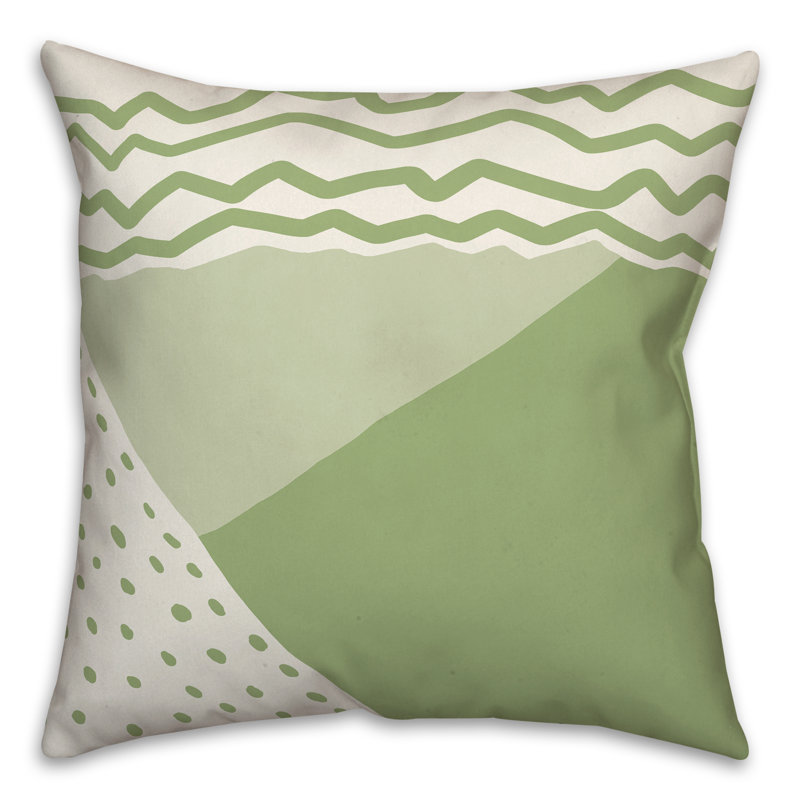 Geometric Outdoor Reversible Throw Pillow, Green