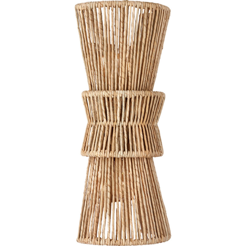 Antigua 20" Sconce in Natural Abaca, Polished Nickel