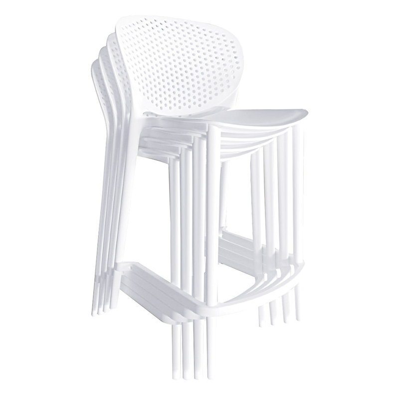 Tabouret Anferny, Orange, Tabouret de comptoir (siège d'une hauteur de 26 p